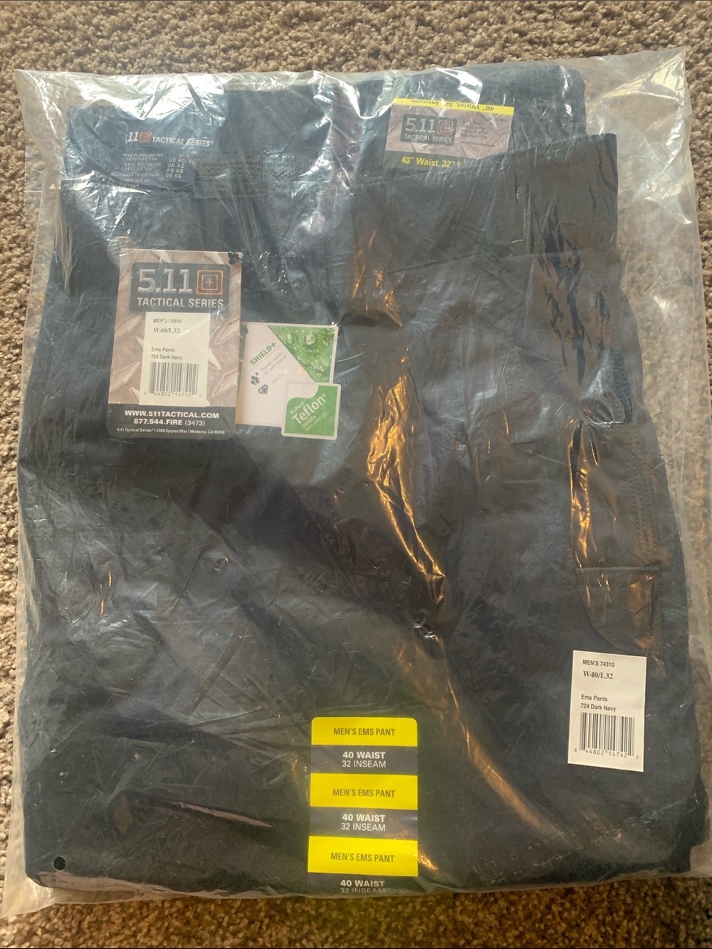 5.11 Tactical Men's EMS Pants - dark navy blue. 40x32.